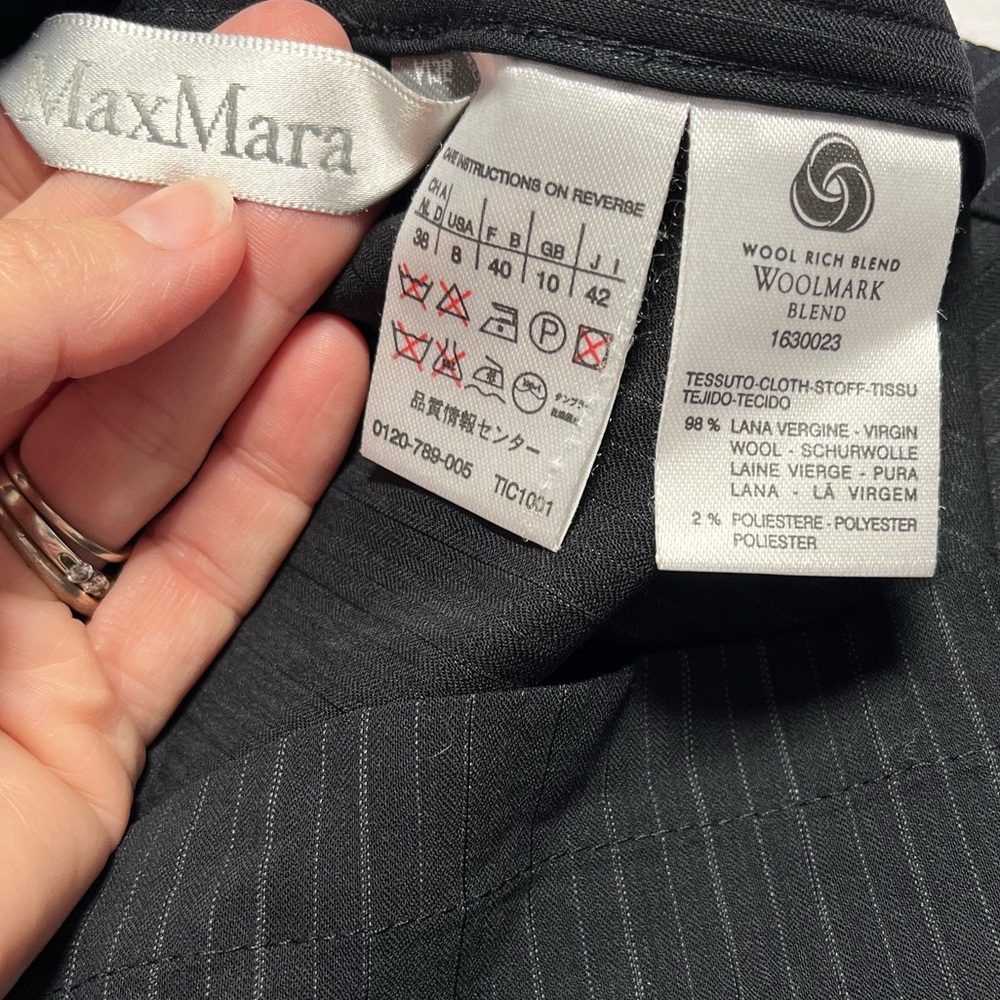 Maxmara Button Down Pinstripe Collared Wool Blend… - image 5